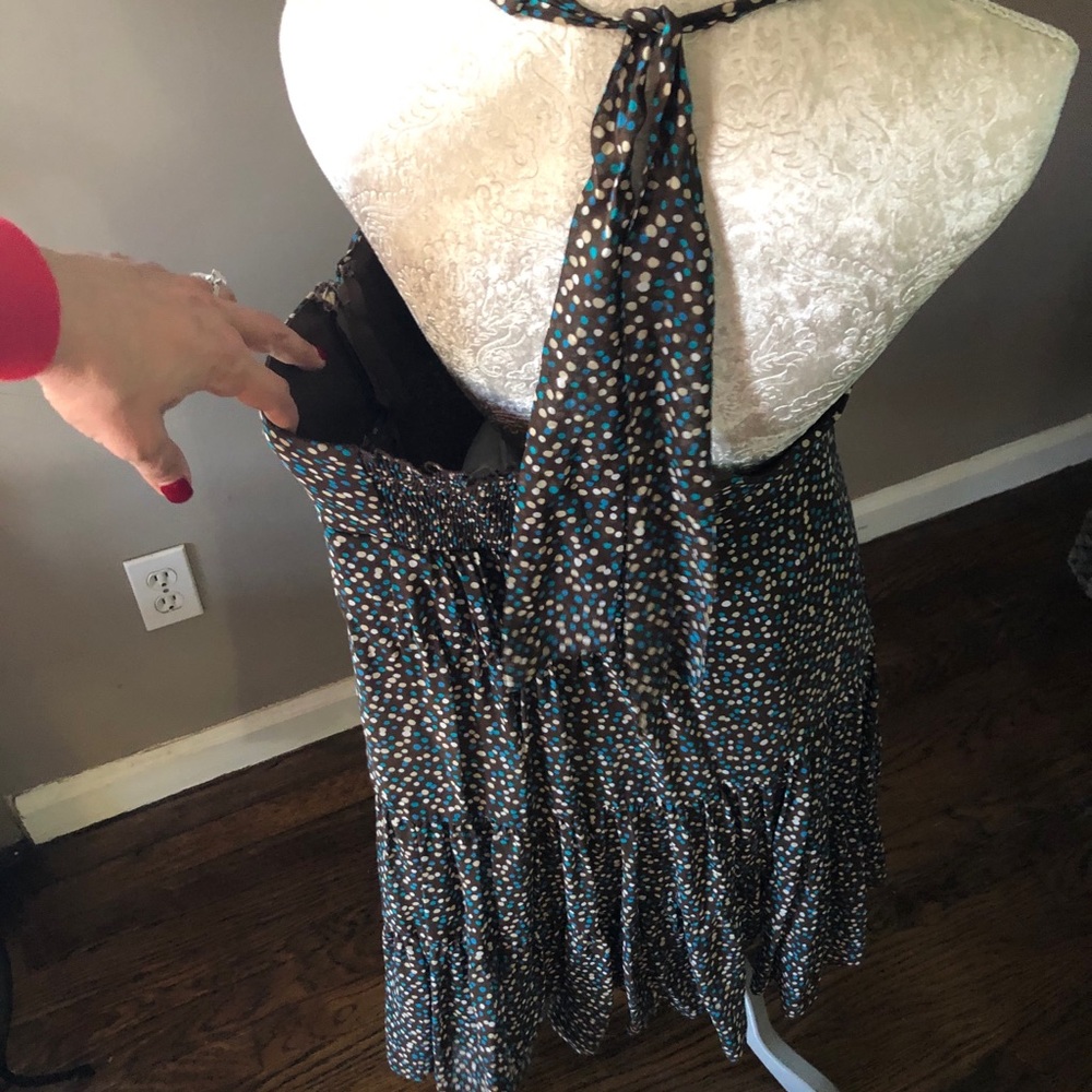 Polka dot halter sun dress